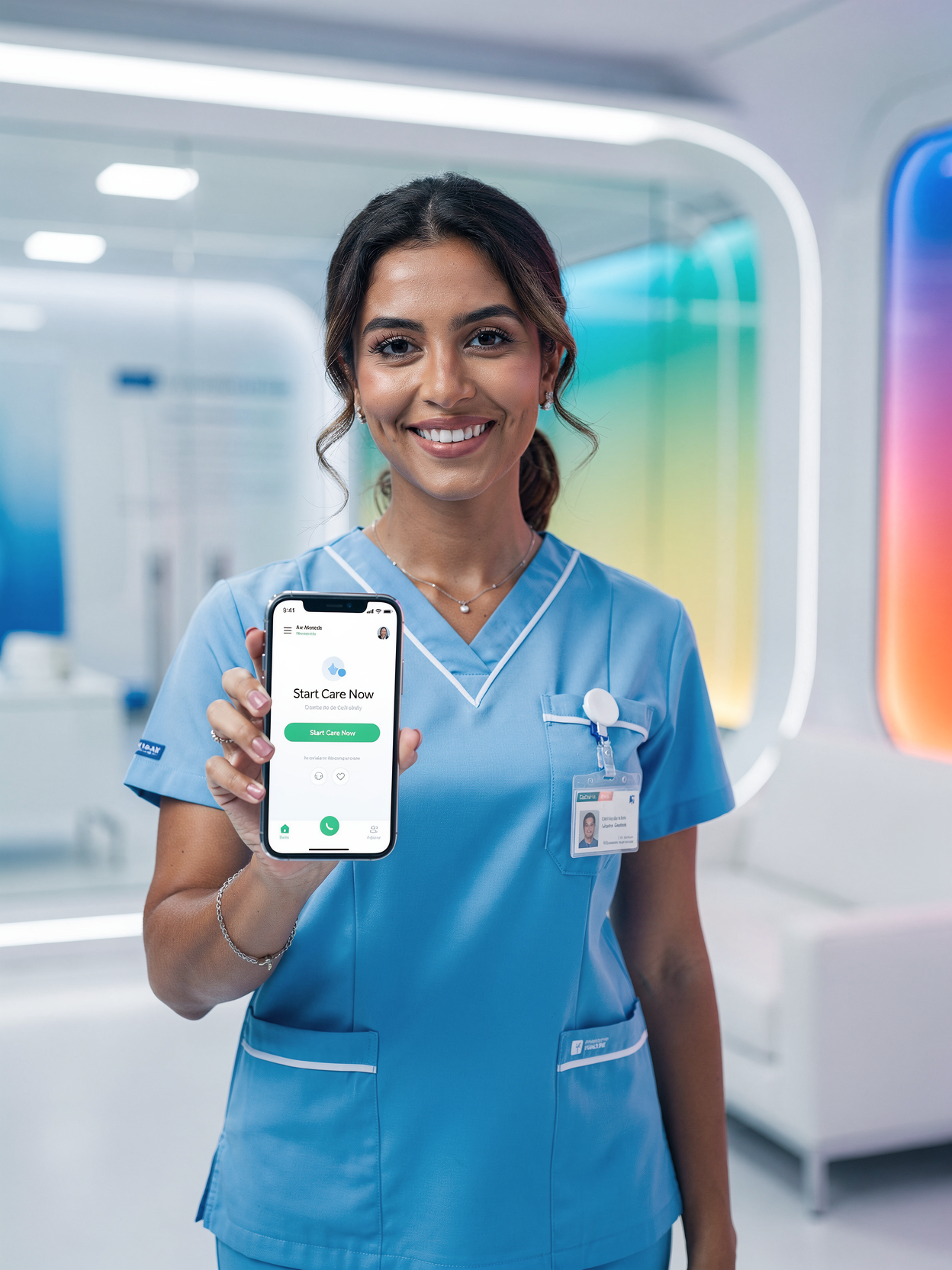 Cuidadora carinhosa com idosa sorrindo